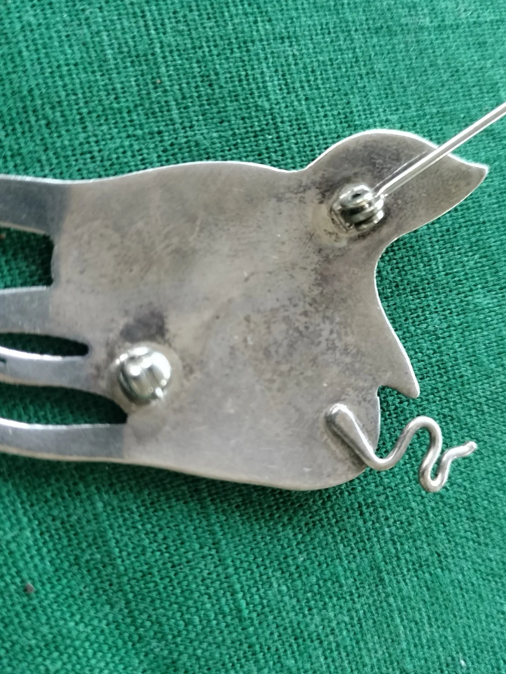 Whimsical Sterling Pig Brooch Pin - Oinker- Pigtail -Farm Pet-Curly Tail- Snout-